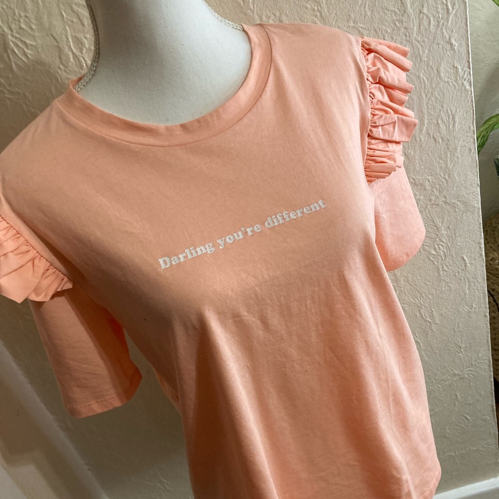 Zara ruffle shoulder top